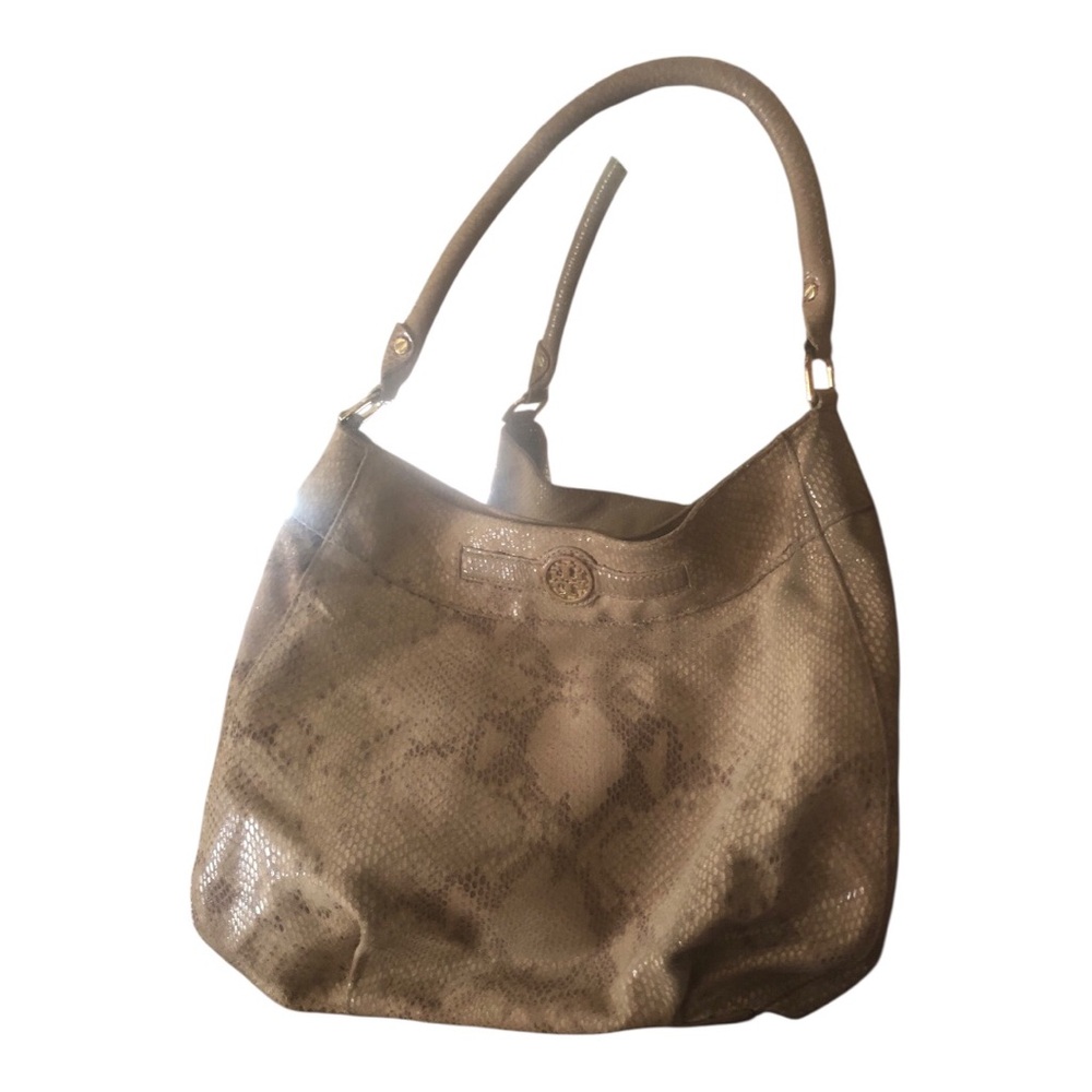 Tory Burch Snakeskin Pattern Tan Hobo Bag